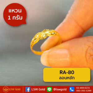 แหวนทองคำแท้ 1 กรัม ลอนหยัก By Lsw Gold